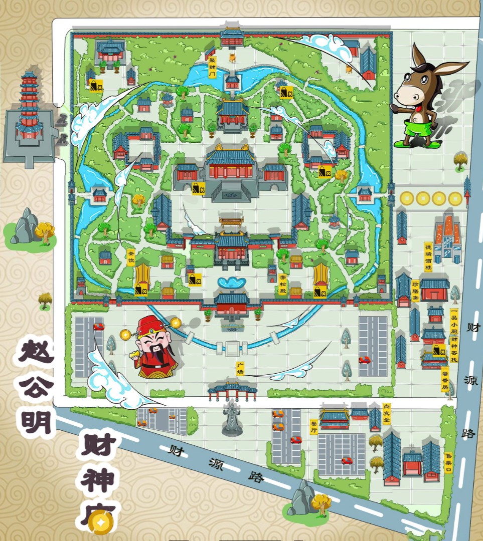 武昌寺庙类手绘地图